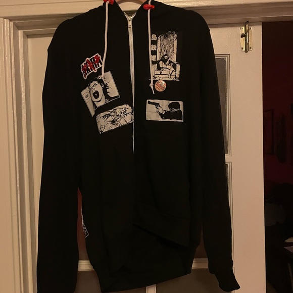 Akira zip up sweater Large. Custom patchwork - Picture 6 of 10